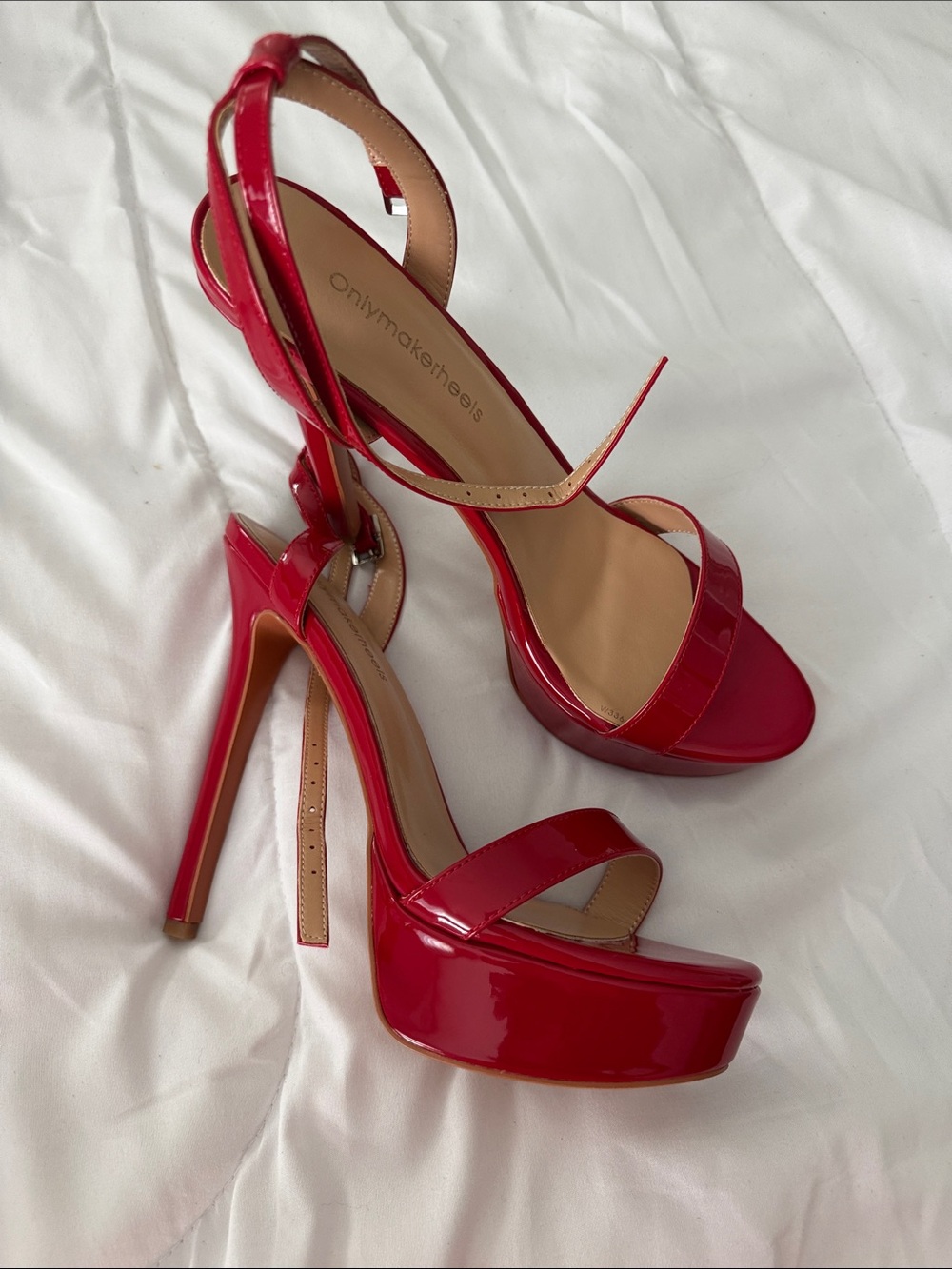 Sergio Rossi Red Patent Platform Sandals